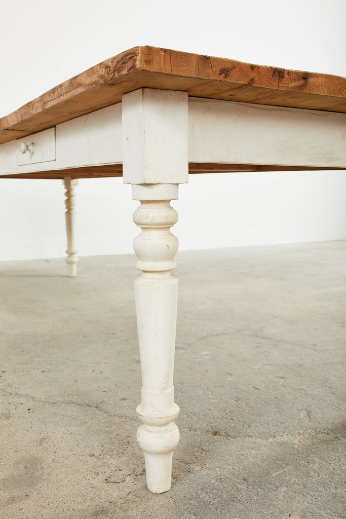 American Country Painted Pine Farmhouse Dining Harvest Table