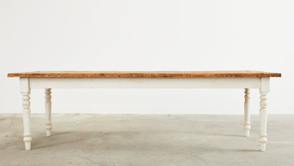 American Country Painted Pine Farmhouse Dining Harvest Table