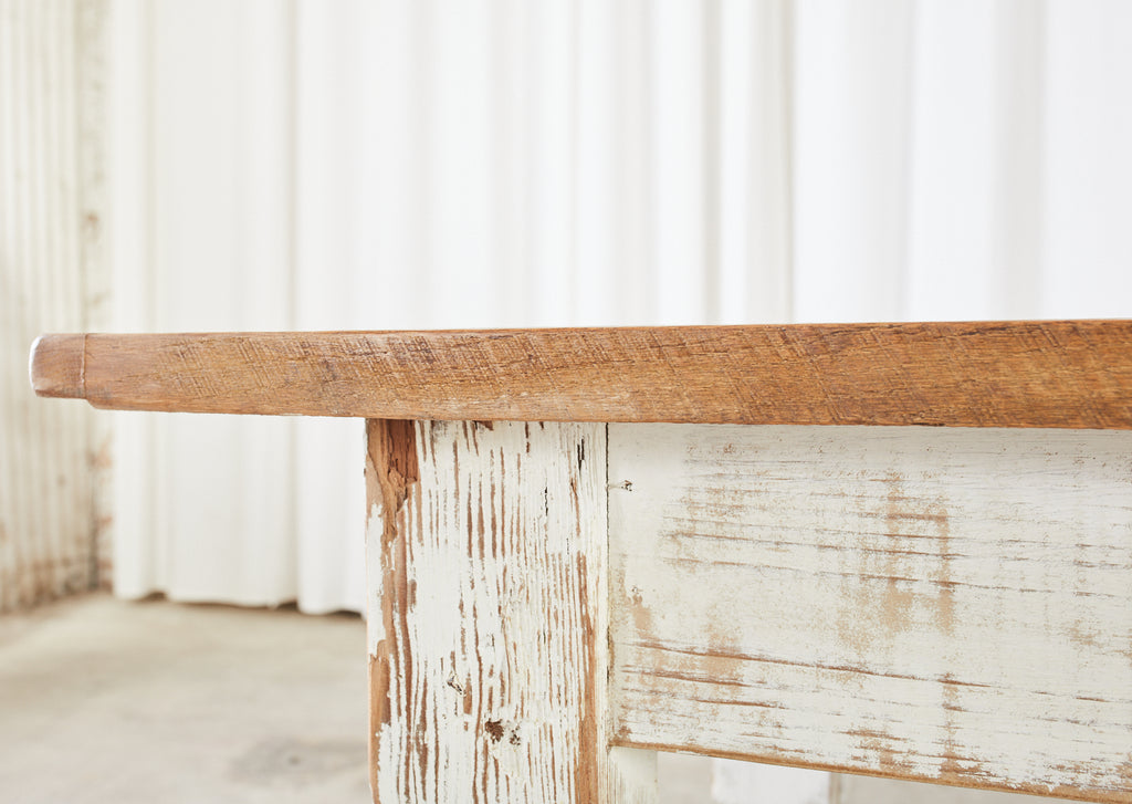 Rustic Country Reclaimed Painted Pine Farmhouse Dining Table