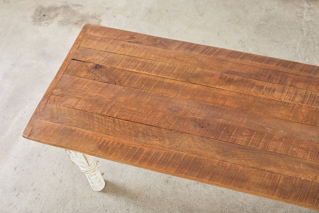 Rustic Country Reclaimed Painted Pine Farmhouse Dining Table