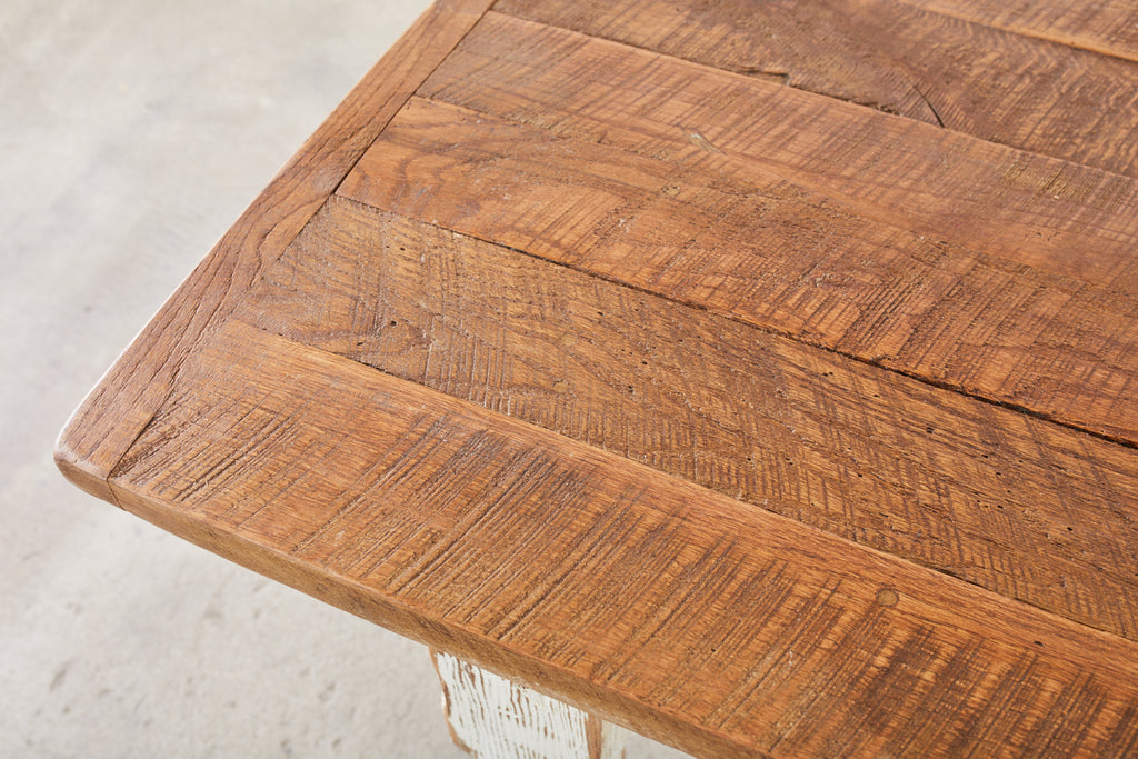Rustic Country Reclaimed Painted Pine Farmhouse Dining Table