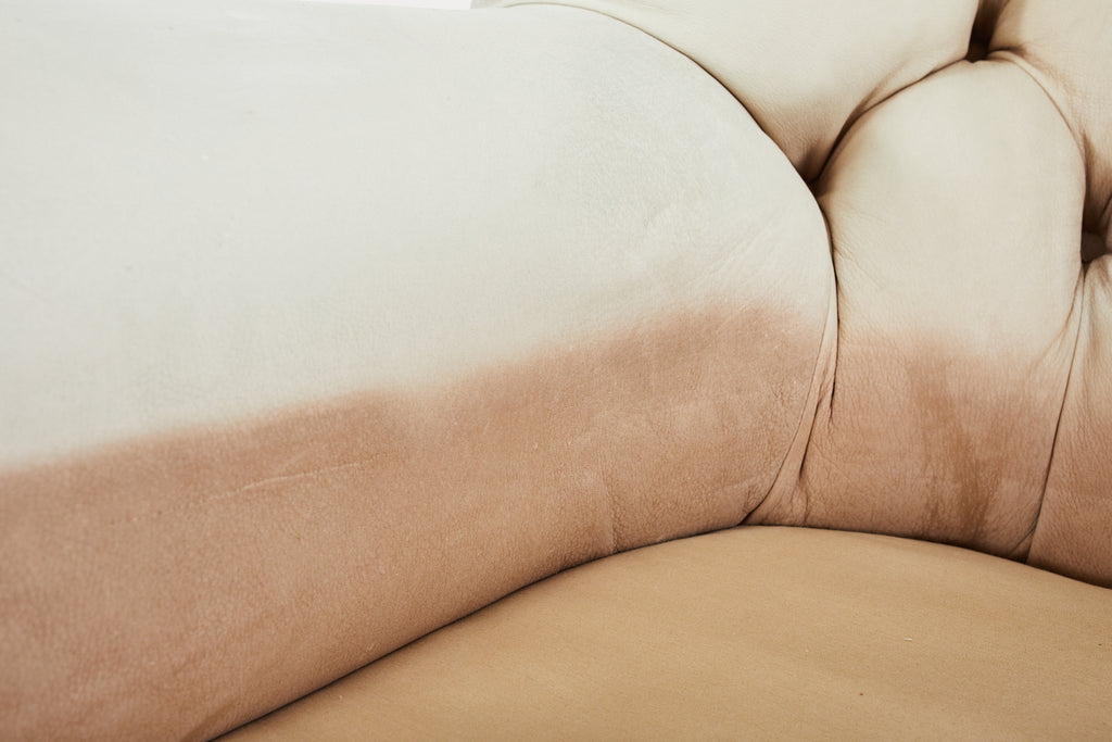 Pair of Ralph Lauren Attributed Leather Writers Wingback Chairs with Ottoman