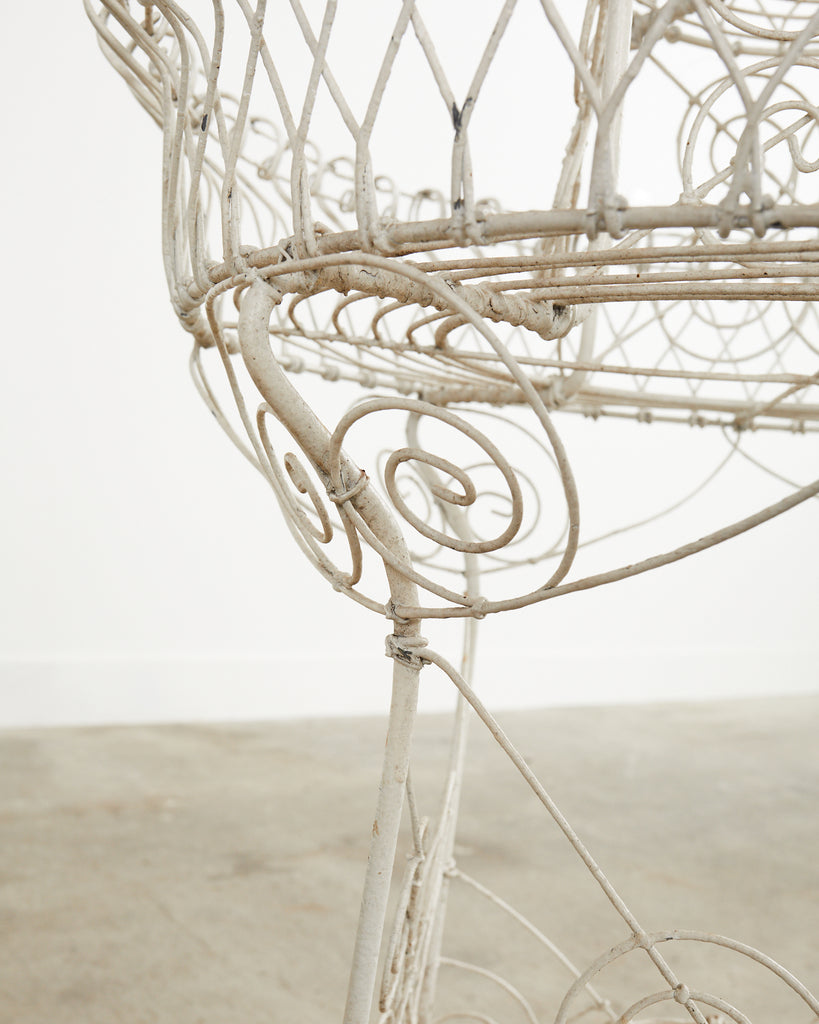 English Late Victorian Three Tier Iron and Wire Garden Plant Stand