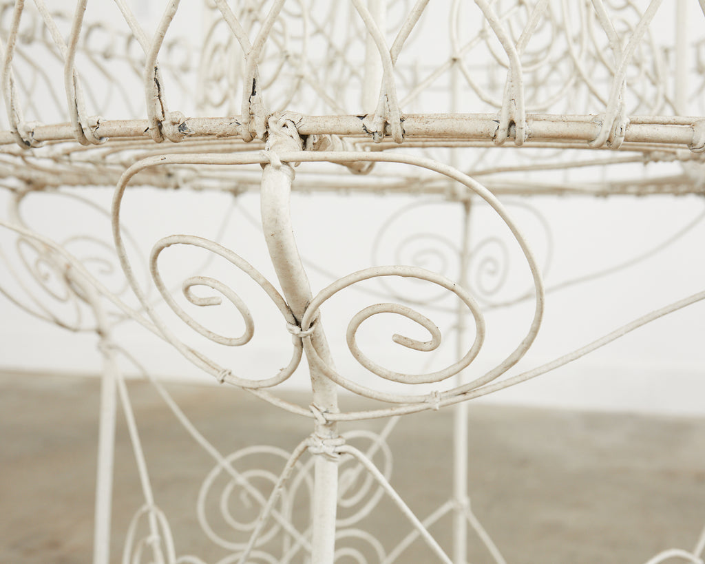 English Late Victorian Three Tier Iron and Wire Garden Plant Stand