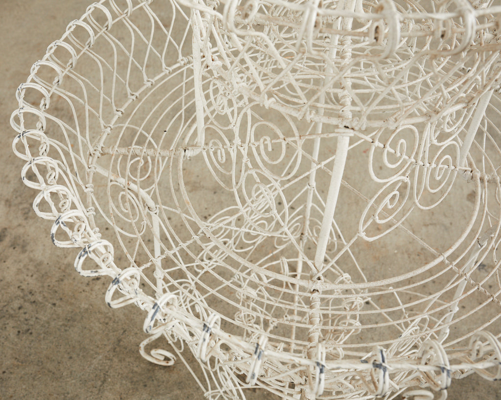 English Late Victorian Three Tier Iron and Wire Garden Plant Stand