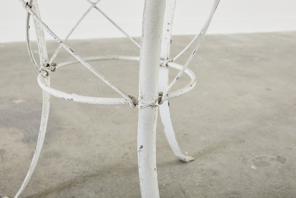 Pair of French Art Nouveau Style Iron Wire Garden Tables