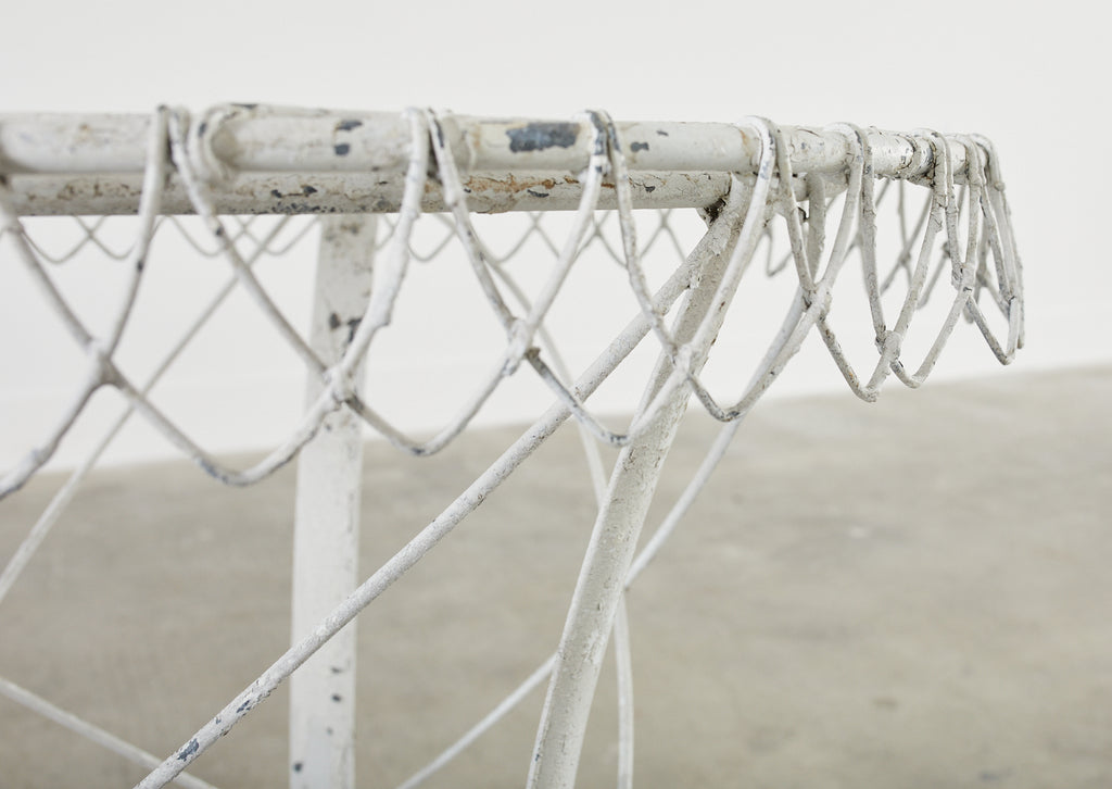 Pair of French Art Nouveau Style Iron Wire Garden Tables