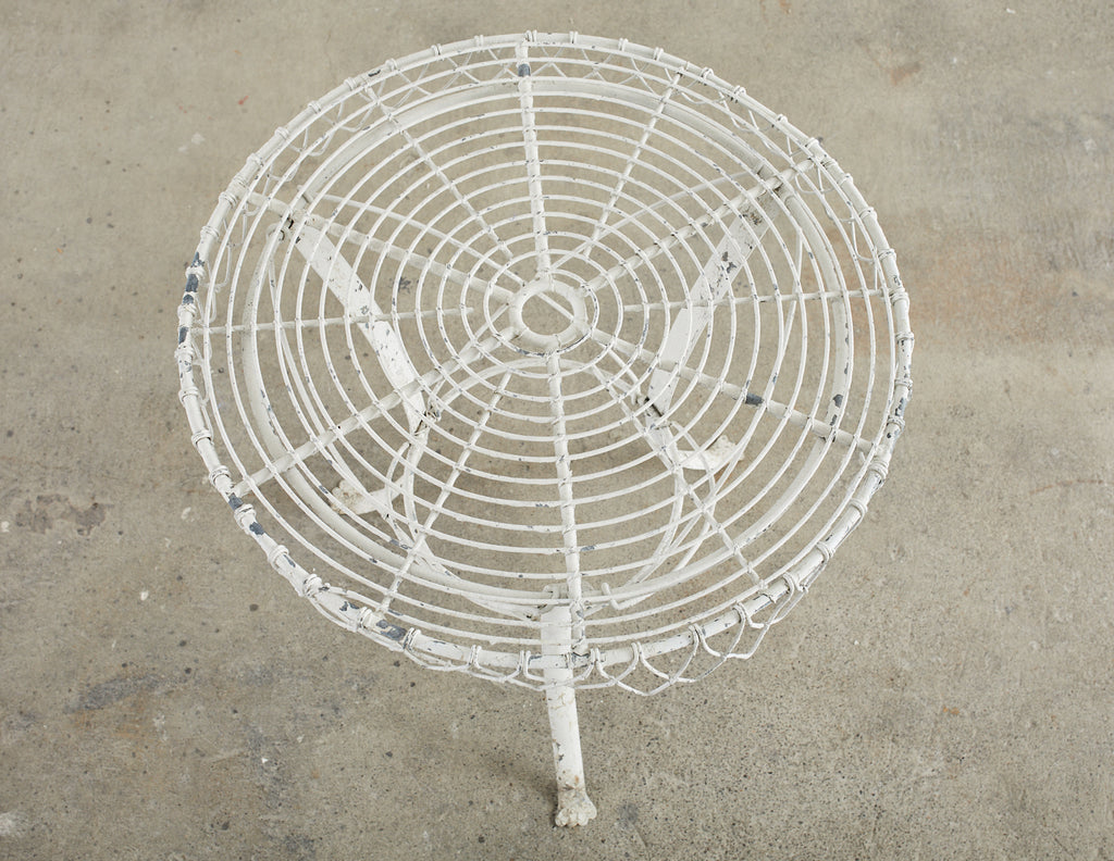 Pair of French Art Nouveau Style Iron Wire Garden Tables