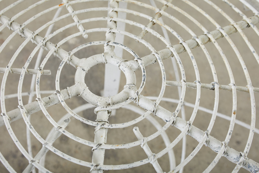 Pair of French Art Nouveau Style Iron Wire Garden Tables