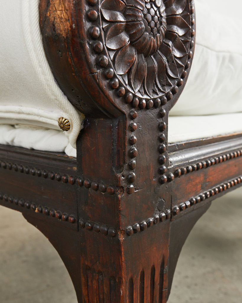 19th Century French Napoleon III Walnut Daybed or Bench