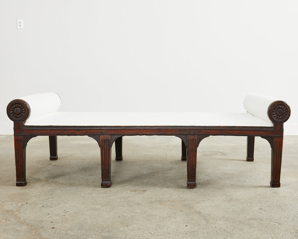 19th Century French Napoleon III Walnut Daybed or Bench