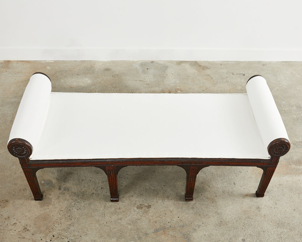 19th Century French Napoleon III Walnut Daybed or Bench