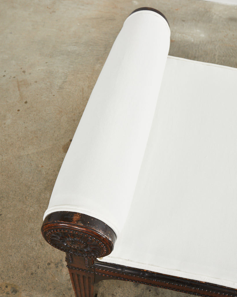 19th Century French Napoleon III Walnut Daybed or Bench