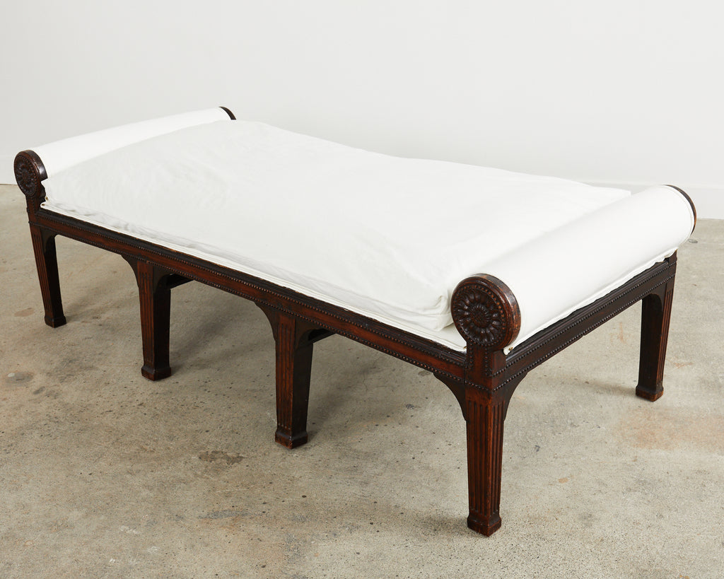 19th Century French Napoleon III Walnut Daybed or Bench