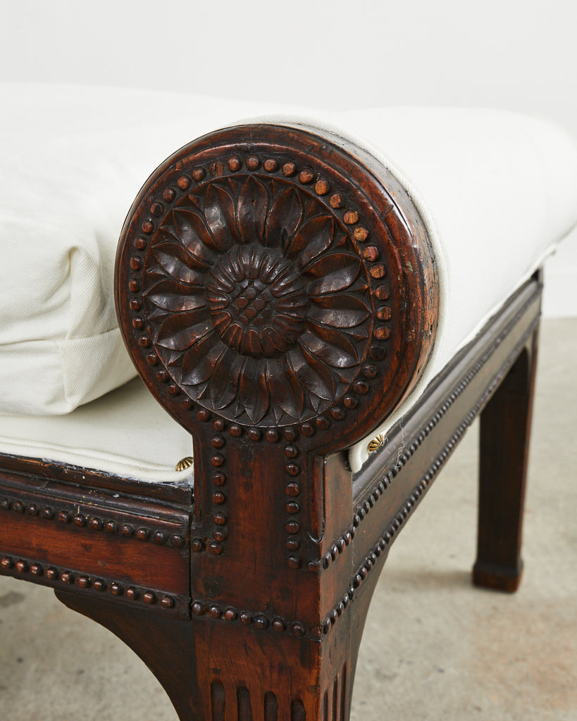 19th Century French Napoleon III Walnut Daybed or Bench