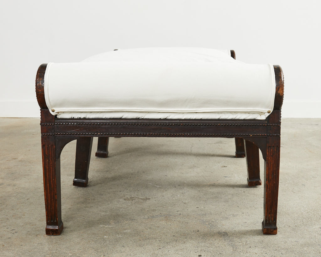 19th Century French Napoleon III Walnut Daybed or Bench