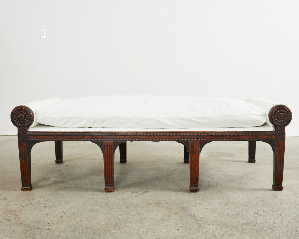 19th Century French Napoleon III Walnut Daybed or Bench