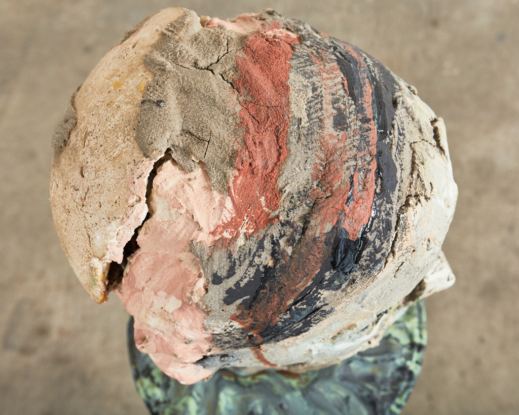 Ira Yeager Sculpture Pierrot Clown Head on Stand