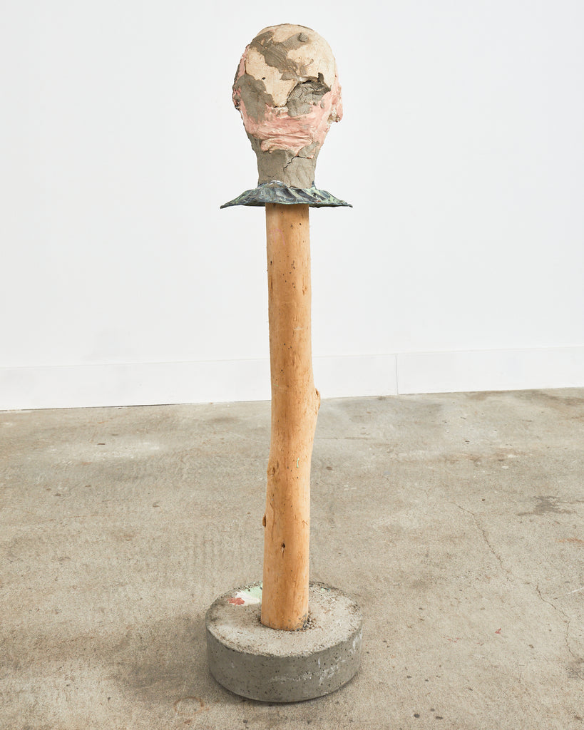 Ira Yeager Sculpture Pierrot Clown Head on Stand