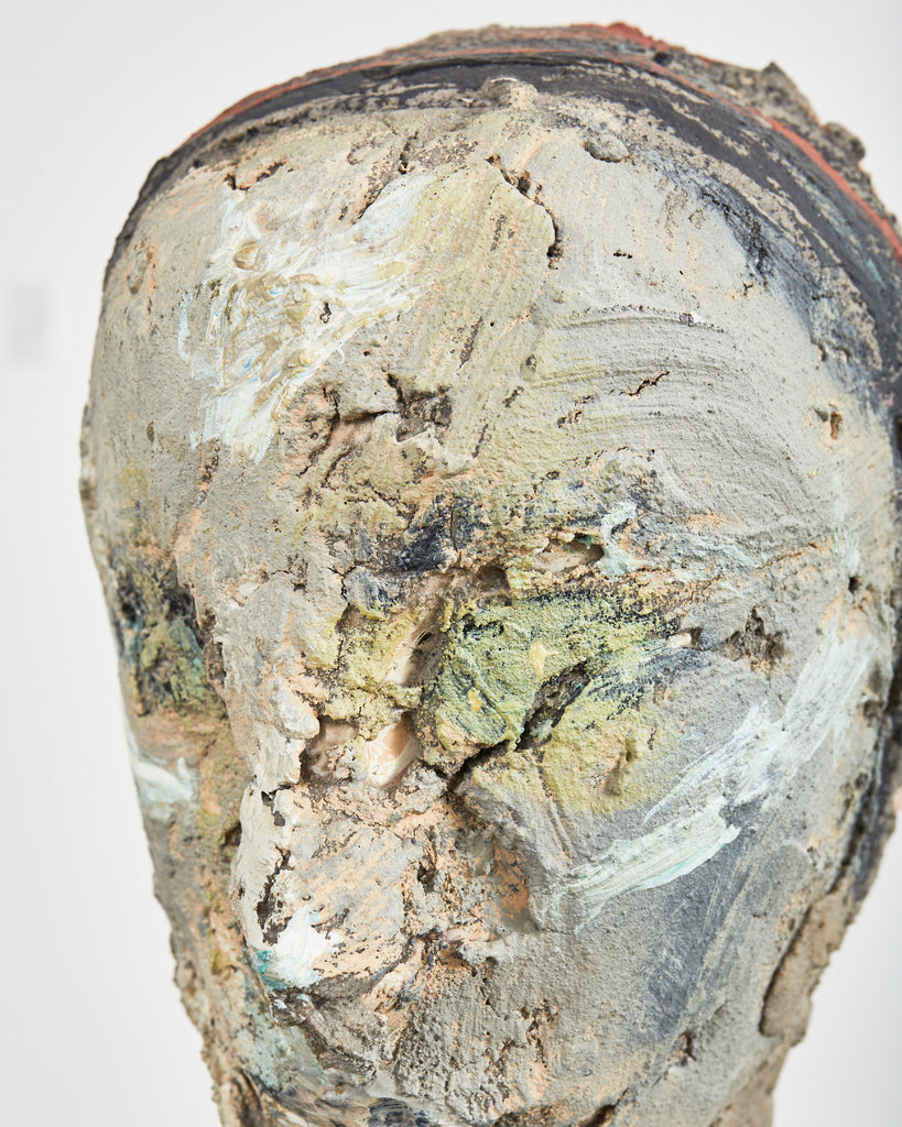 Ira Yeager Sculpture Pierrot Clown Head on Stand