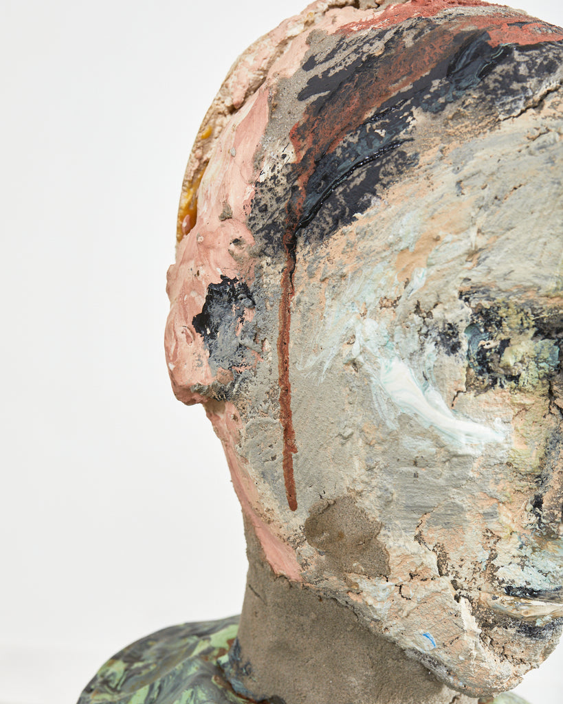 Ira Yeager Sculpture Pierrot Clown Head on Stand