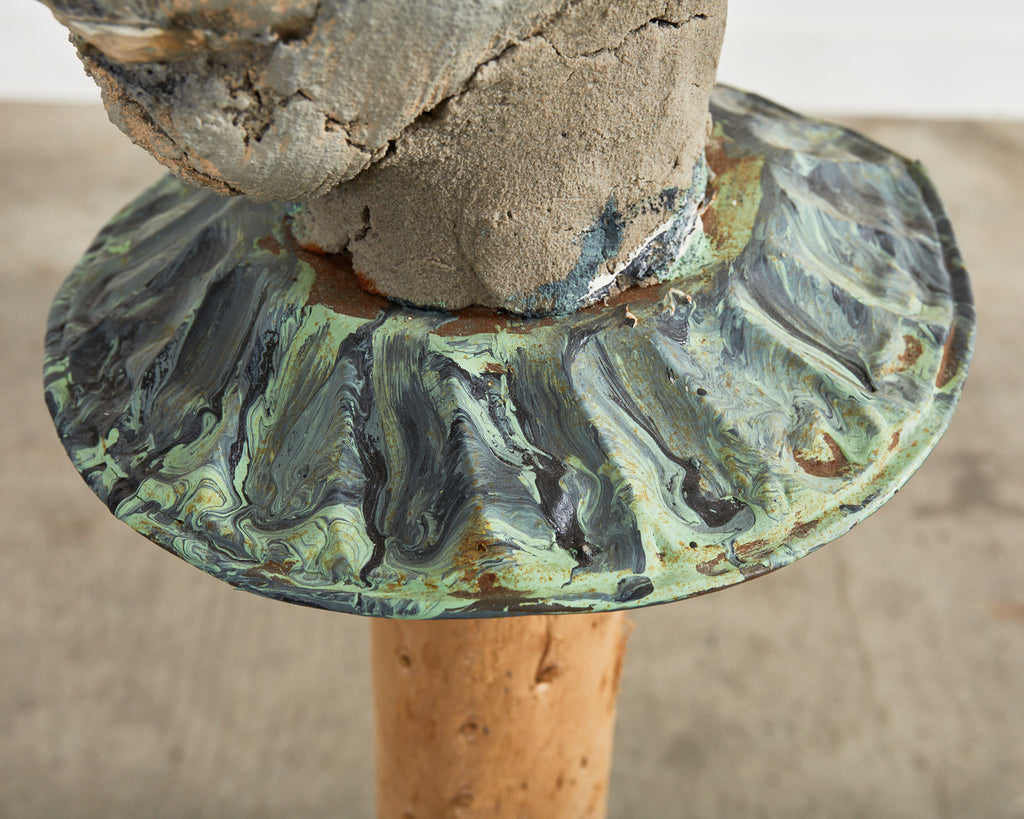 Ira Yeager Sculpture Pierrot Clown Head on Stand