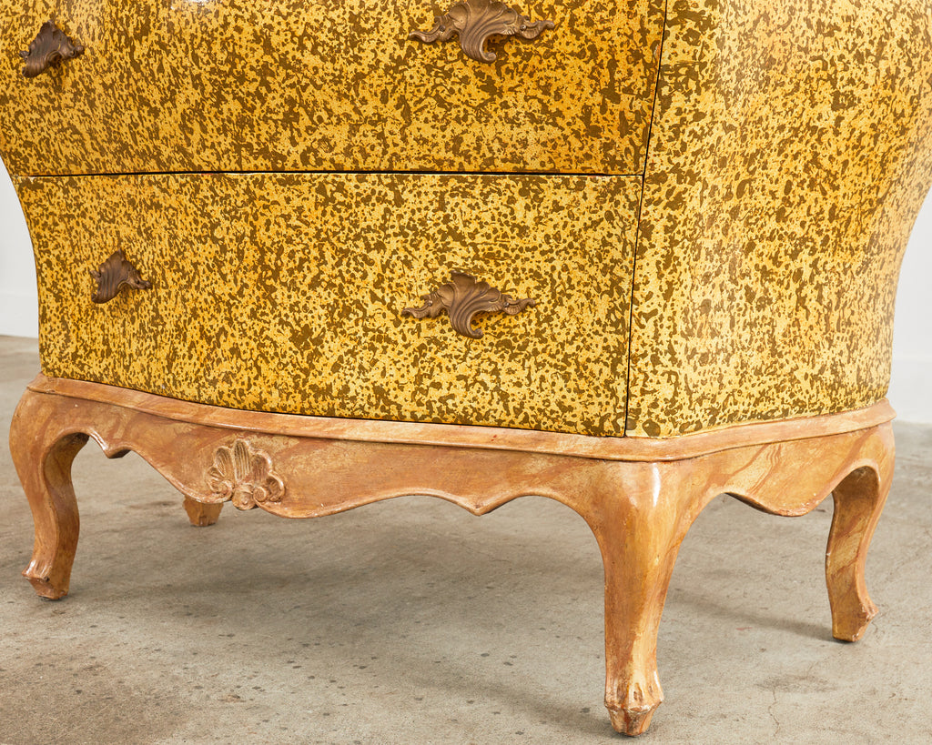 Venetian Rococo Style Walnut Secretary Lacquered by Ira Yeager