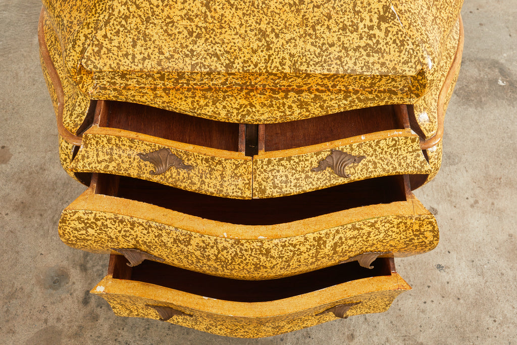 Venetian Rococo Style Walnut Secretary Lacquered by Ira Yeager