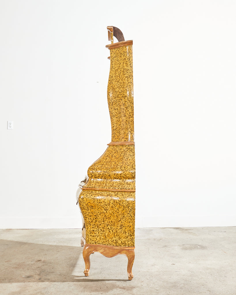 Venetian Rococo Style Walnut Secretary Lacquered by Ira Yeager