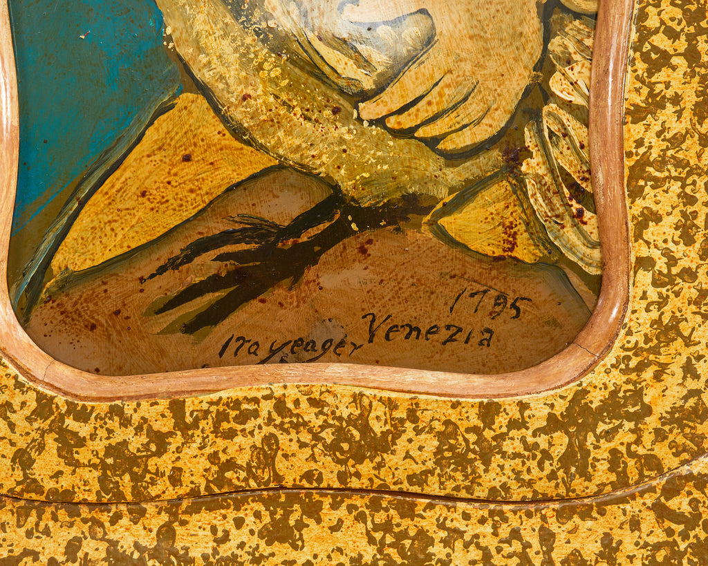 Venetian Rococo Style Walnut Secretary Lacquered by Ira Yeager