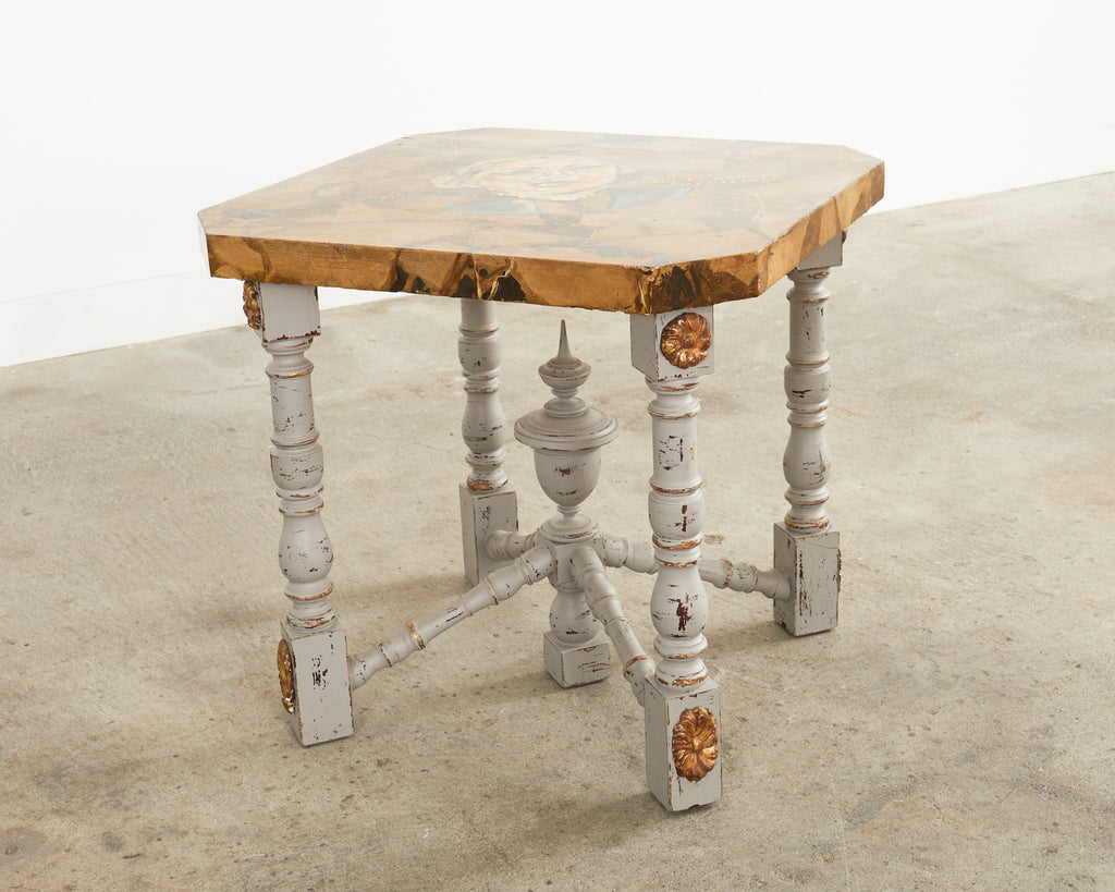 Louis XIV Style Center Table Painted by Artist Ira Yeager