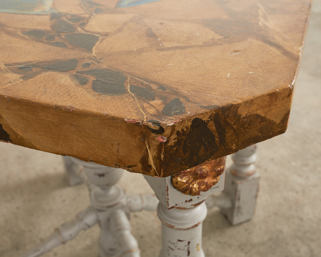 Louis XIV Style Center Table Painted by Artist Ira Yeager