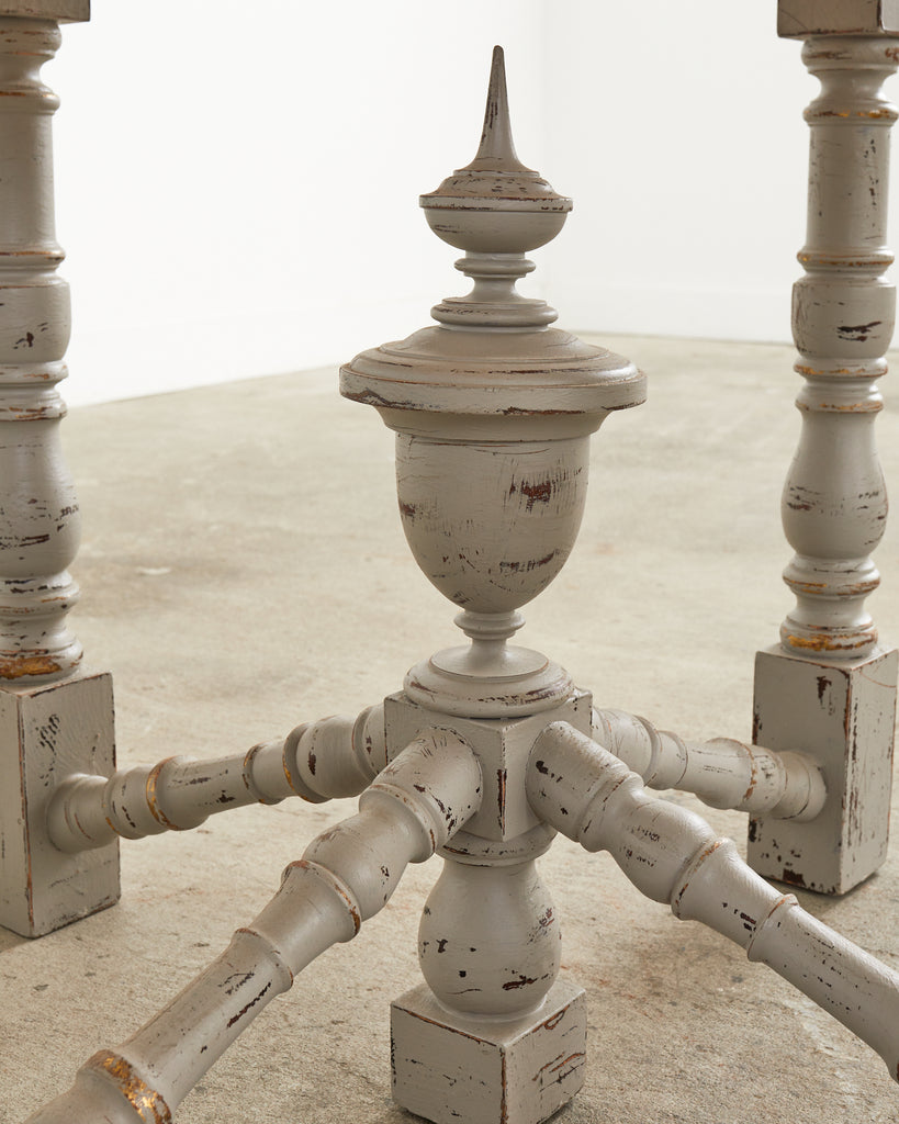 Louis XIV Style Center Table Painted by Artist Ira Yeager