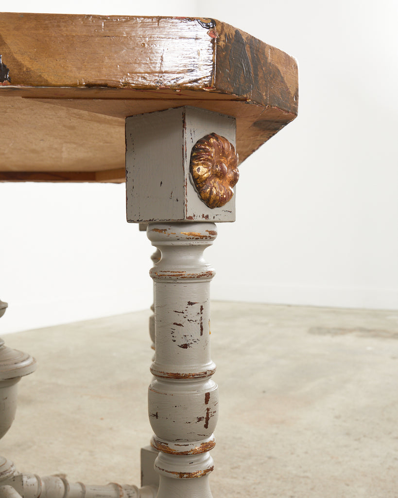 Louis XIV Style Center Table Painted by Artist Ira Yeager