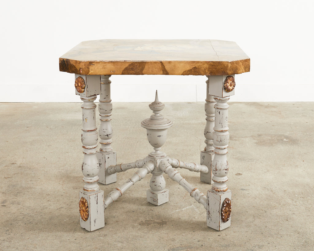 Louis XIV Style Center Table Painted by Artist Ira Yeager