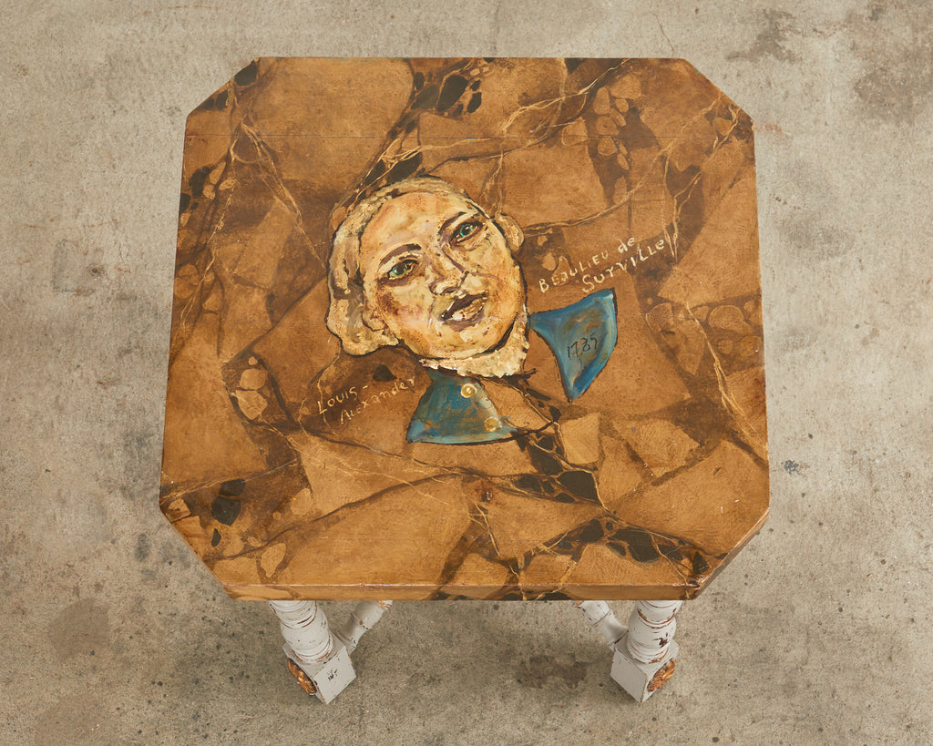 Louis XIV Style Center Table Painted by Artist Ira Yeager