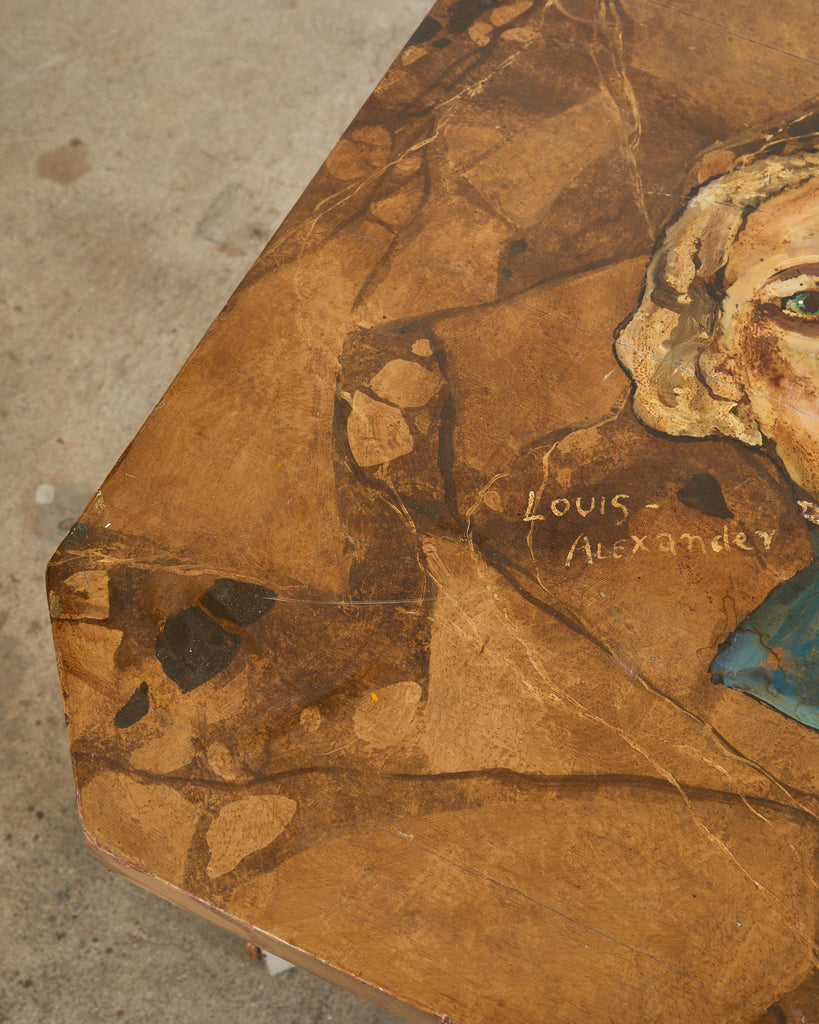 Louis XIV Style Center Table Painted by Artist Ira Yeager