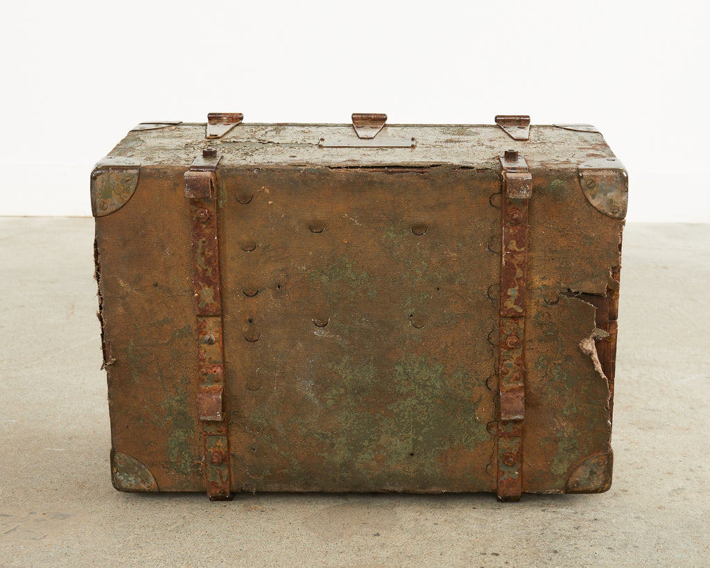 WWI Era Military Trunk Painted by Artist Ira Yeager