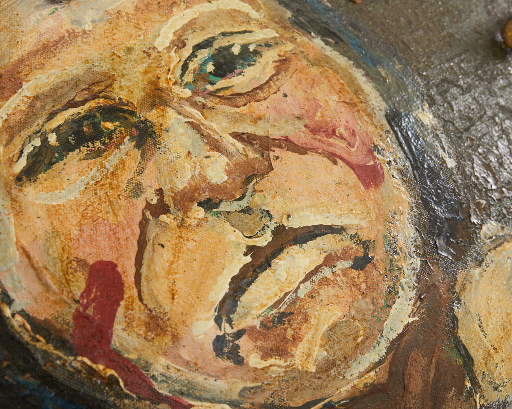 WWI Era Military Trunk Painted by Artist Ira Yeager