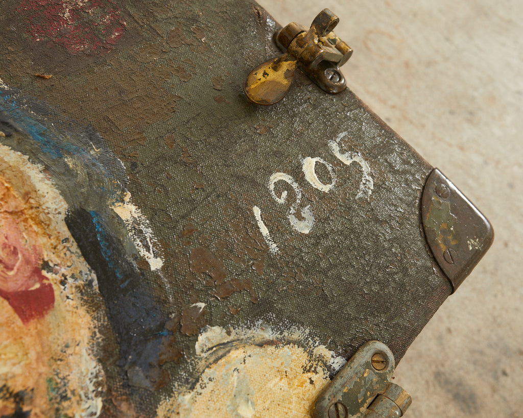 WWI Era Military Trunk Painted by Artist Ira Yeager