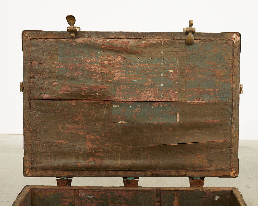 WWI Era Military Trunk Painted by Artist Ira Yeager
