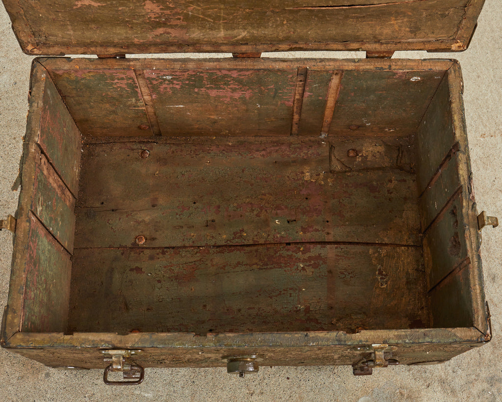 WWI Era Military Trunk Painted by Artist Ira Yeager
