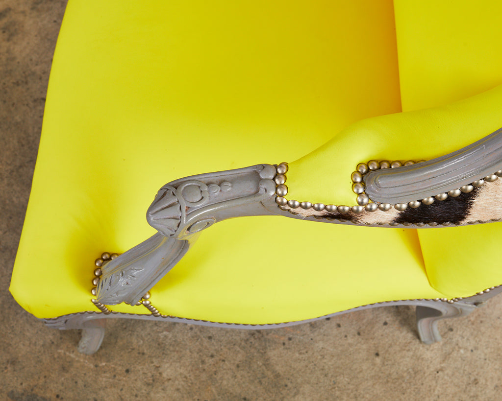 Fauteuil a la Reine avec Oreilles Painted Wingback Chair by Ira Yeager