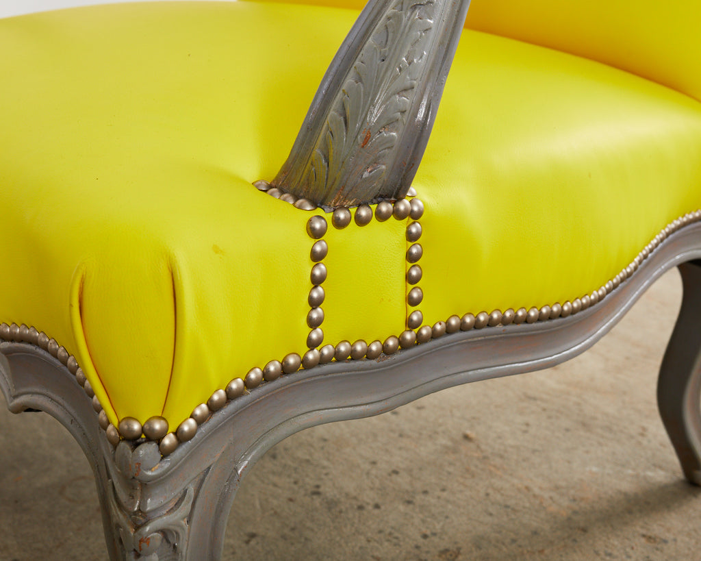 Fauteuil a la Reine avec Oreilles Painted Wingback Chair by Ira Yeager