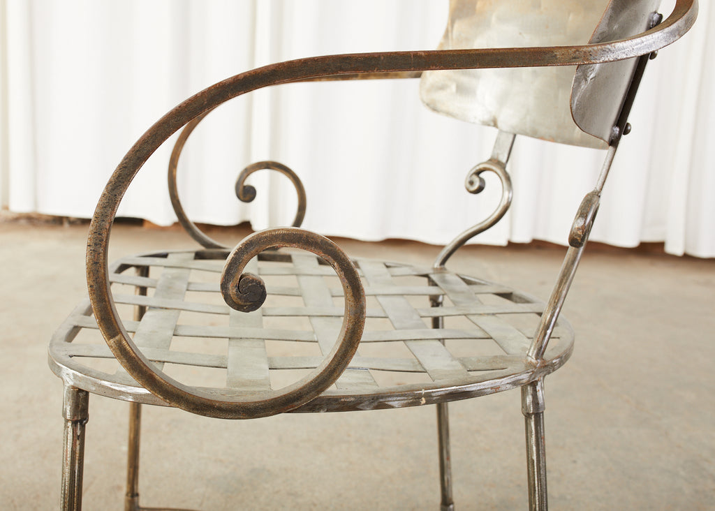 Set of Eight Metal Garden Dining Armchairs by Arhaus