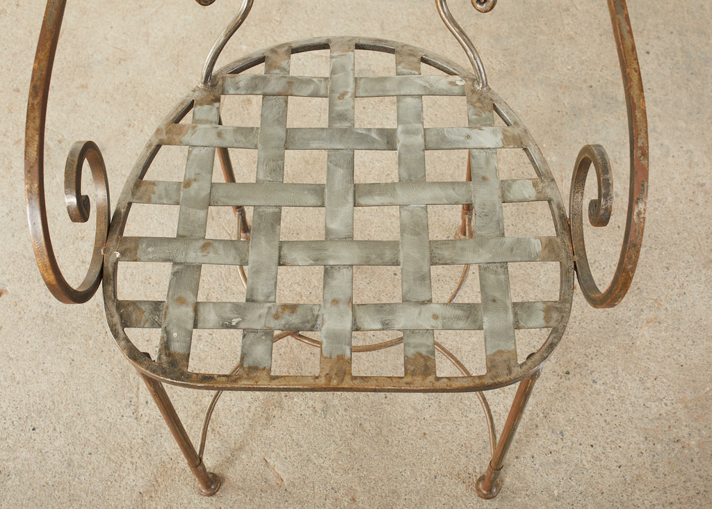 Set of Eight Metal Garden Dining Armchairs by Arhaus