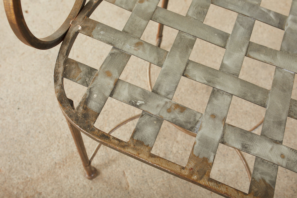 Set of Eight Metal Garden Dining Armchairs by Arhaus