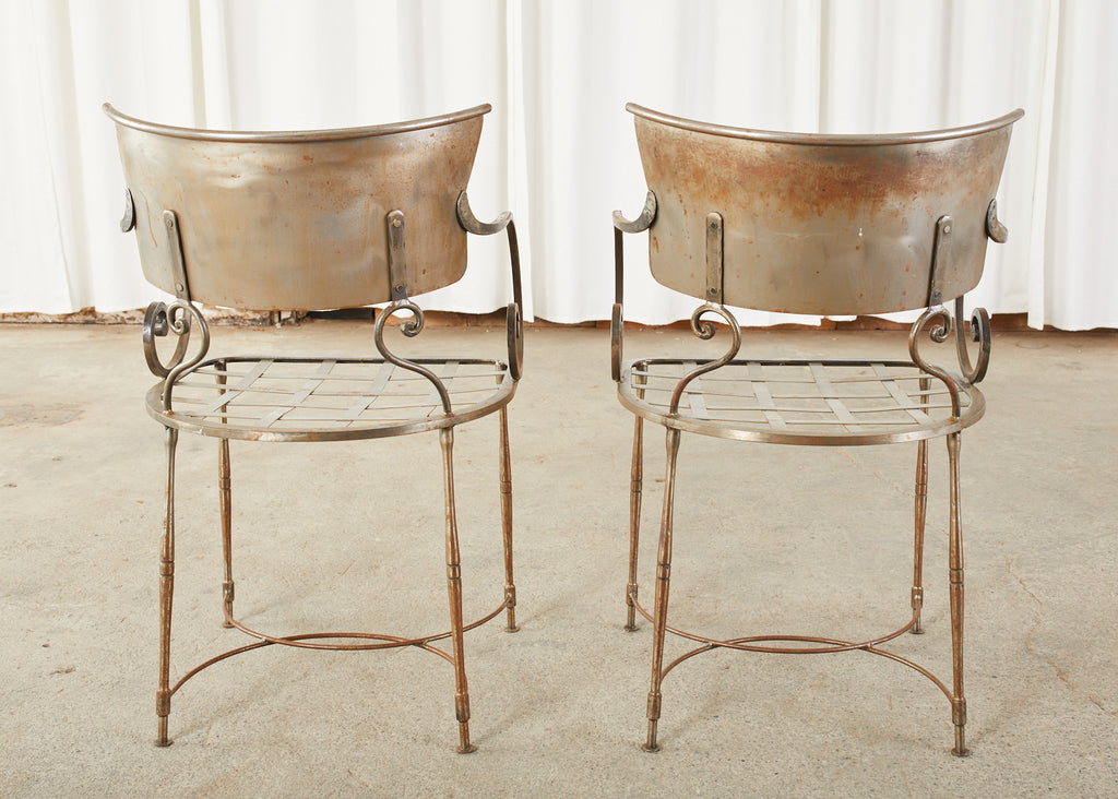 Set of Eight Metal Garden Dining Armchairs by Arhaus