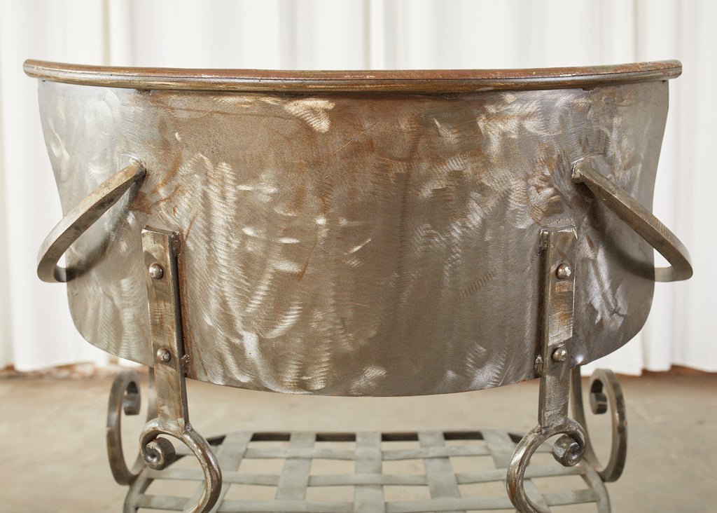 Set of Eight Metal Garden Dining Armchairs by Arhaus