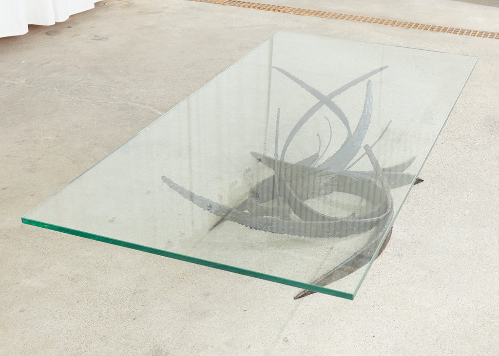 Midcentury Silas Seandel Brutalist Iron Torch Cut Cocktail Table